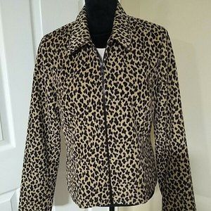 Maggy London Leopard Print Corduroy Jacket